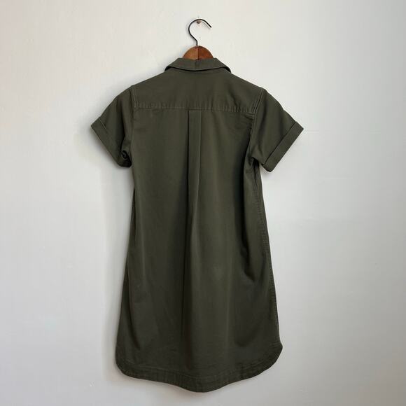 JCrew Crewcuts Kids Girls Short Sleeve Twill Cadet Field Dress in Green 14 - Picture 7 of 11